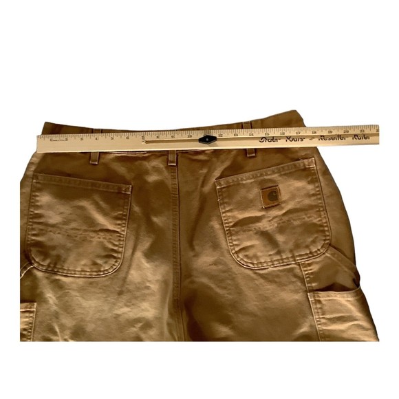 Carhartt B11 BRN Brown Dungaree Fit Mens Carpenter Utility Work Pants Size 38X34 - Picture 6 of 12